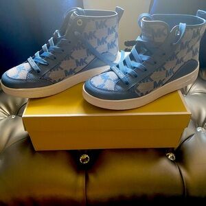 Michael Kors, Denim Blue, Size 8, Hightop Women’s Sneakers